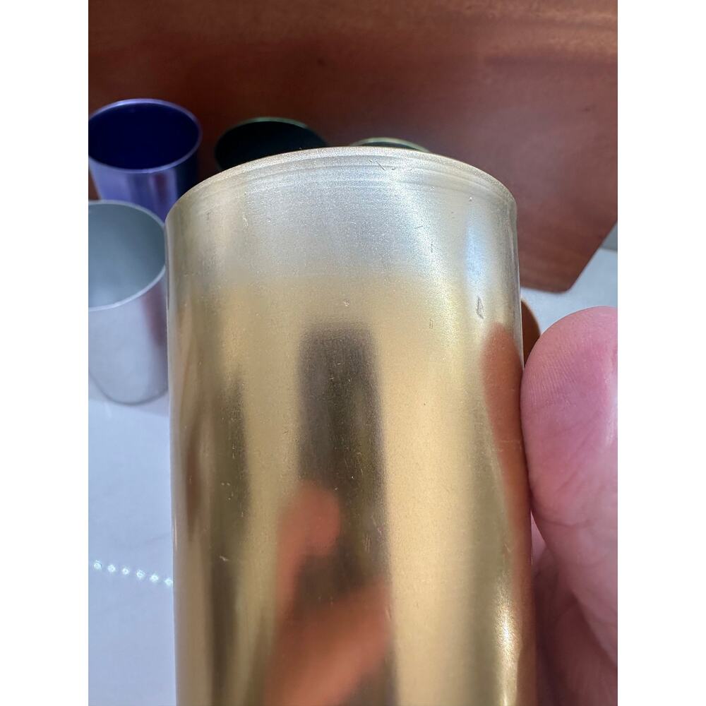 Vintage Set of 8 Anodized Aluminum Tumblers Multicolor MCM Bascal & Unmarked - Picture 12 of 13